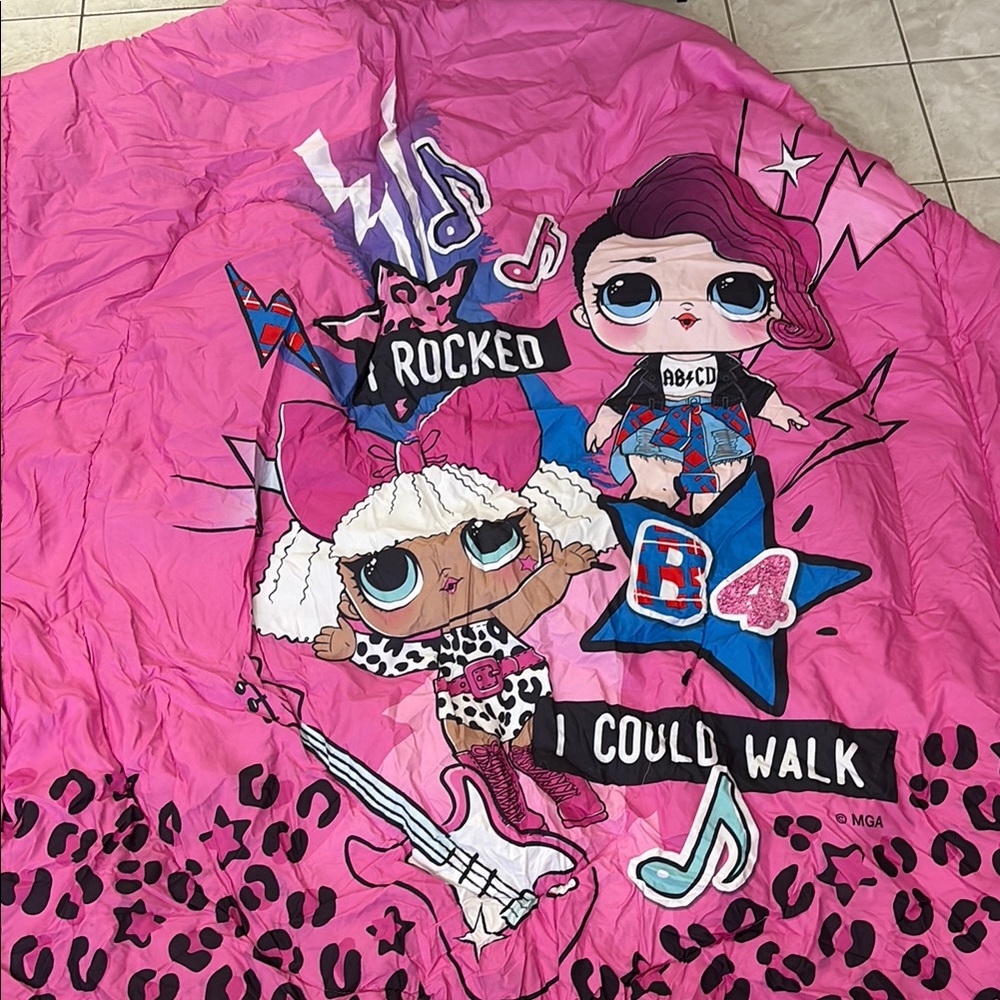 Pink LOL Surprise Character Blanket